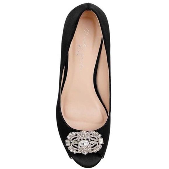 Paradox London Pink Prunella Crystal Embellished Pointed Peep Toe Heels - Picture 13 of 14